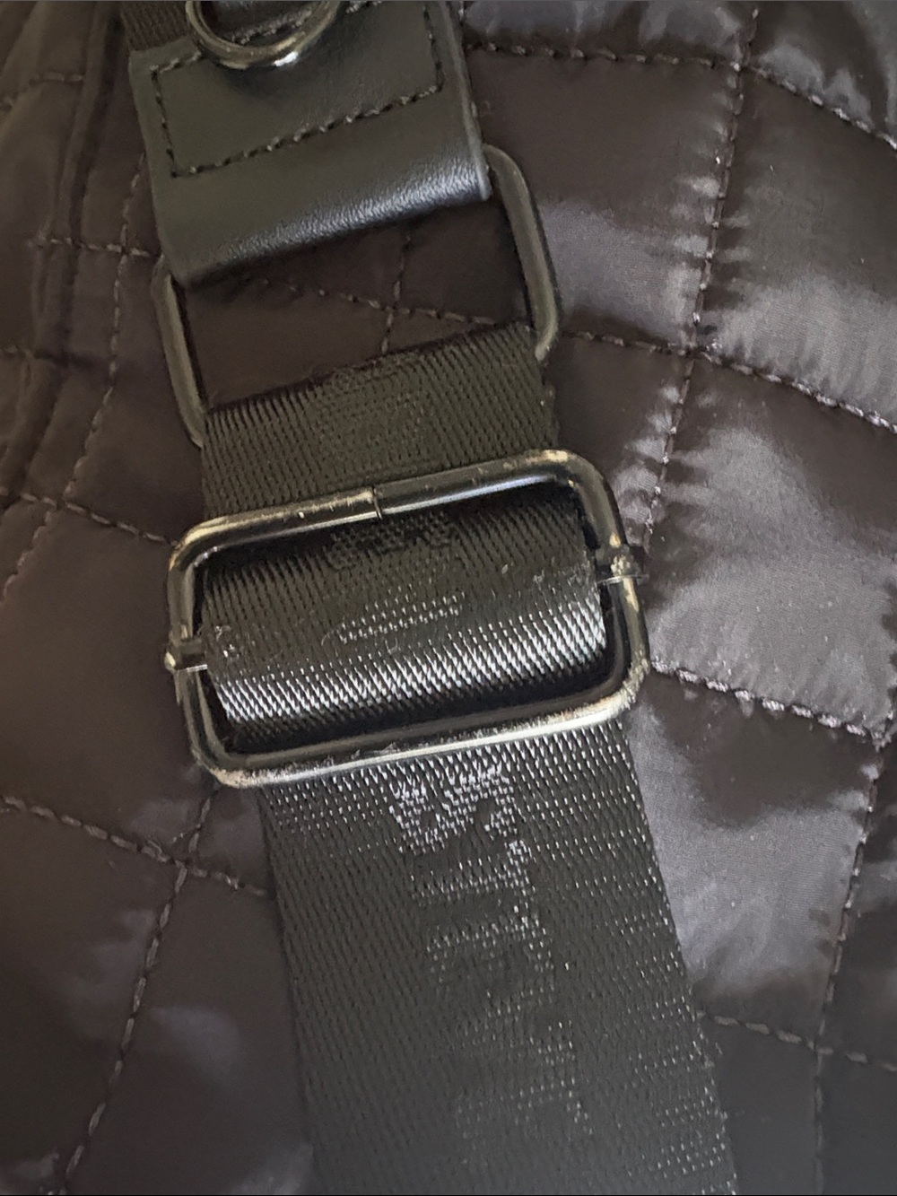 Steve Madden Blivia Quilted Black NylonTote Bag - Picture 10 of 12